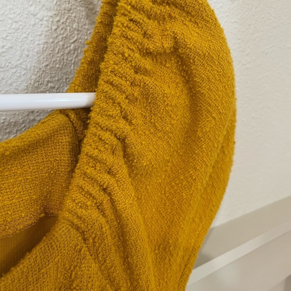 Madewell Texture & Thread Mustard Mini Dress Size Medium - Picture 8 of 15